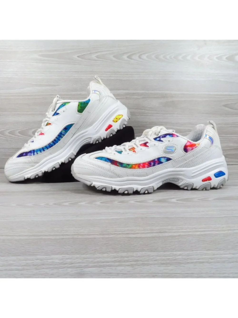 Skechers D'Lites Summer Fiesta White Women's Sz 9.5 Wide Fit Air-Cooled 149015W